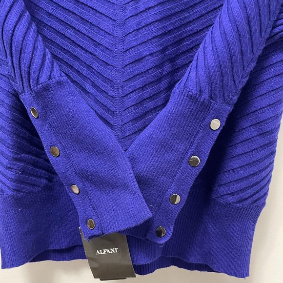 New Alfani Women's Ribbed Snap Detail Sweater - Picture 8 of 8